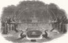 LONDON. Firework temple at Vauxhall 1845 old antique vintage print picture
