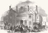 NORTHANTS. Peterborough Station 1845 old antique vintage print picture