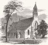 KENT. New Church of St Andrew, Buckland, nr Dover 1852 old antique print