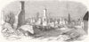 BERKS. Ruins of fire, at Harwell nr Abingdon 1852 old antique print picture