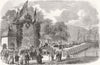 DEVON. Royal Cruise-visit of Queen to Dartmouth 1856 old antique print picture