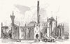 YORKS. St George's Church, Doncaster, burnt down 1853 old antique print