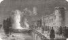 INDIA. Firing Tower Guns, night, for victories, India 1846 old antique print