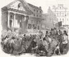 LONDON. Westminster Election-Hustings, Covent Garden 1846 old antique print