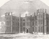 SUFFOLK. Flixton Hall, Suffolk, destroyed by fire,  1846 old antique print