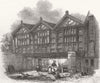 CHESHIRE. Remains of Earl of Derbys Palace, Chester 1846 old antique print