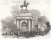 LONDON. Wellington Statue from Constitution Hill 1846 old antique print