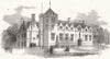 LANCS. The new grammar-school, Lancaster 1853 old antique print picture