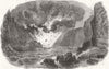 IOM. explosion at Kitterland, off Isle of Man 1853 old antique print picture