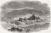 WALES. Wreck of the John Bannerman, off Holyhead 1855 old antique print