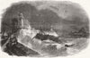 CORNWALL. Wreck of the Diana, off Penzance 1855 old antique print picture