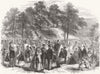 LONDON. Bloomsbury flower show, Russell Sq inclosure 1864 old antique print