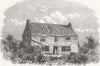 NORTHUMBS. George Stephenson's birthplace, Wylam 1864 old antique print