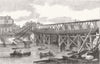 YORKS. View of the ruins of Lendal Bridge, York 1861 old antique print picture