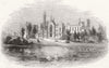 STAFFS. Alton Towers, Earl of Shrewsbury 1844 old antique print picture