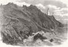 DEVON. The start point, South Devon, with Shipwreck 1866 old antique print