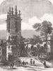LONDON. St Mary Somerset church, Thames Street, demolished 1867 old print