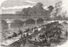 LONDON. Engineers making Barrel Bridge, Serpentine 1867 old antique print