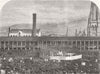 YORKS. Jubilee celebration, Piece Hall, Halifax 1866 old antique print picture