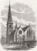 LANCS. St Luke's, Chorlton-on-Medlock, Manchester 1866 old antique print