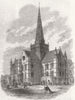 DURHAM. St Cuthberts Church, Darlington, restored 1866 old antique print