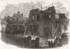 YORKS. Ruins of houses destroyed by storm at Hull 1866 old antique print