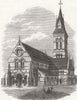 KENT. Church of St Michael & all angels, Bromley 1866 old antique print