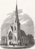 LONDON. Congregational Church, Surbiton 1868 old antique vintage print picture
