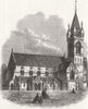 WALES. St David's Church, Neath 1868 old antique vintage print picture