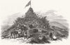 WORCS. Malvern. Bonfire, Worcestershire Beacon 1863 old antique print picture