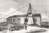 HANTS. Raising a gun, Gilkicker Battery, Portsmouth c1871 old antique print