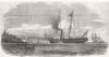 HANTS. Arrival at Cowes, after Aldershot review c1852 old antique print