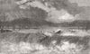 DEVON. floods at Exeter. river Exe at Head Weir 1866 old antique print picture