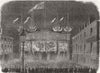 LANCS. Crimean Peace celebration, Salford Townhall 1856 old antique print