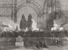 LONDON. Crystal Palace fire; The Egyptian Court 1867 old antique print picture