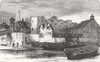 LONDON. Old houses at Nine-Elms, Lambeth 1871 antique print picture