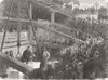 LONDON. Laying keystone of Thames Albert Embankment 1866 old antique print