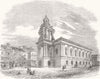 STAFFS. New Town-Hall at Burslem, founded,  1854 old antique print picture