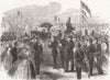 LONDON. Wimbledon Rifle Meeting. Presenting the cup 1866 old antique print