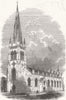 LONDON. St Mark's, Hamilton-Terrace, St John's Wood 1847 old antique print