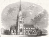 LONDON. St Stephen's Church, Westminster 1847 old antique print picture