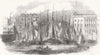 LONDON. Opening of the Oyster Market, Billingsgate 1843 old antique print