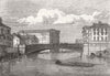 YORKS. The new bridge at Leeds 1873 old antique vintage print picture