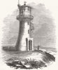 DURHAM. Hartlepool Lighthouse 1847 old antique vintage print picture