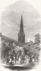 NORFOLK. Prof. Williss Lecture, Norwich Cathedral 1847 old antique print