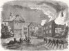 WARCS. Birdingbury Hall, destroyed by fire 1859 old antique print picture