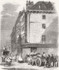 LONDON. houses nr St Dunstans Church, Fleet St 1859 old antique print picture