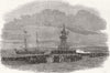 LANCS. The Royal Yacht entering Fleetwood Harbour 1847 old antique print