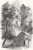 SOMT. Glastonbury Abbey-St Joseph Chapel, from Crypt 1850 old antique print