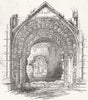 SOMT. Glastonbury Abbey-St Joseph's Chapel 1850 old antique print picture